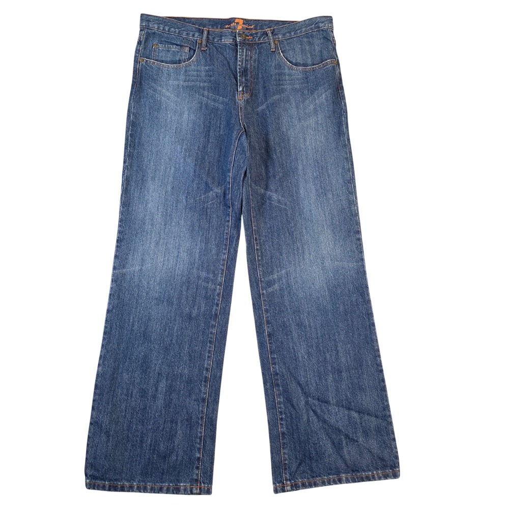 7 For All Mankind Mens Relaxed Bootcut Jeans Blue 100% Cotton Made in USA sz 36